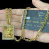 Corrente Cadeado 6Mm Pingente Sao Jorge – Banhado A Ouro 18K