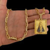 Corrente Cadeado Alongado 7Mm Pingente Nossa Sra – Banhado A Ouro 18K32