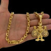 Corrente Cadeado Fecho Especial 8Mm Pingente Tio P – Banhado A Ouro 18K22