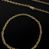 Corrente Com Pulseira Cadeado 3Mm – Banhados A Ouro 2