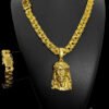 Corrente Friso 12Mm Pulseira Pingente Jacare Cravejado – Banhado A Ouro 18K2