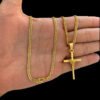 Corrente Grumet Lacraia 3Mm Pingente Cruz Fio – Banhado A Ouro 18K2