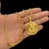 Corrente Tijolinho 3Mm Pingente Sao Jorge – Banhado A Ouro 18K2