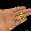 Corrente Tijolinho 4Mm Pingente Estrela Davi – Banhado A Ouro 18K2