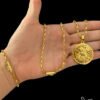 Corrente Tijolinho 4Mm Pingente Sao Jorge– Banhado A Ouro 18K2