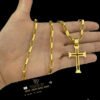 Corrente Tijolinho 6Mm Pingente Cruz – Banhado A Ouro 18K2