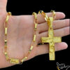 Corrente Tijolinho 8Mm Pingente Crucifixo – Banhado A Ouro 18K2
