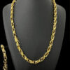 Corrente Trancado 8Mm Pulseira – Banhado A Ouro 2