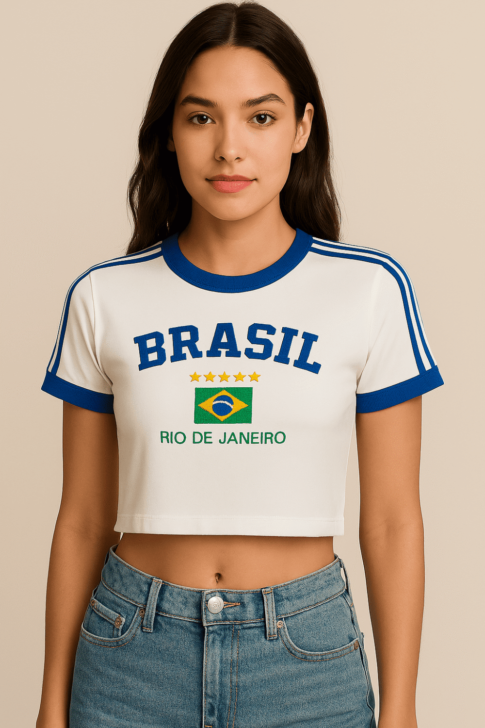 Cropped Do Brasil Bordada Retrô - Imagem 6