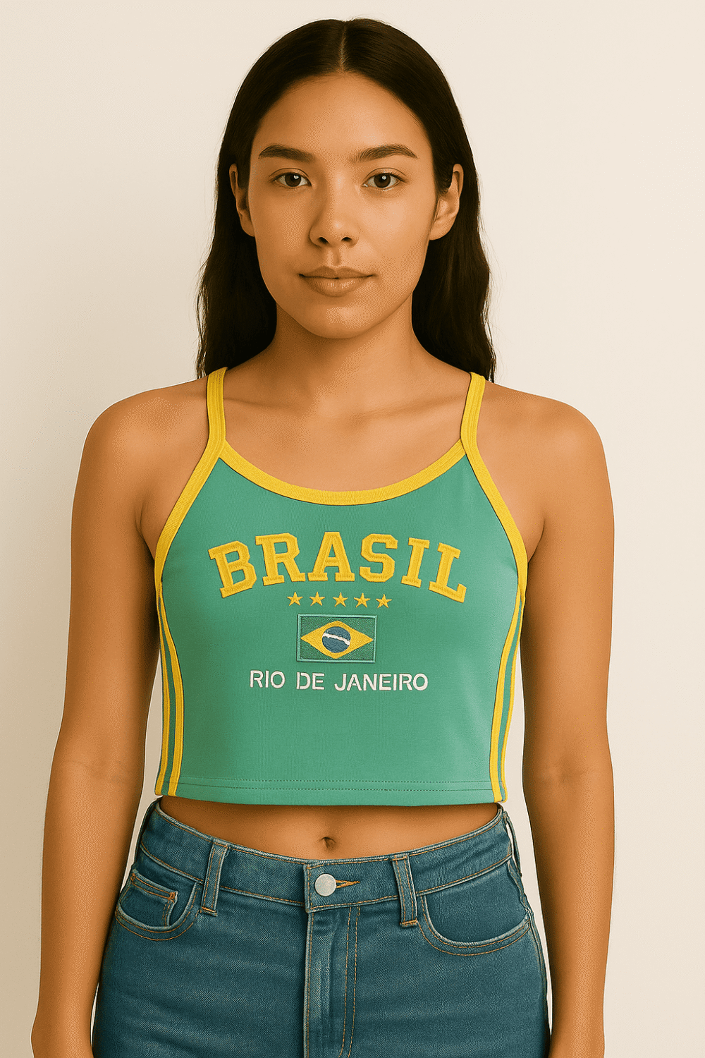 Camisa Do Brasil Suplex Bordada Retrô - Imagem 3