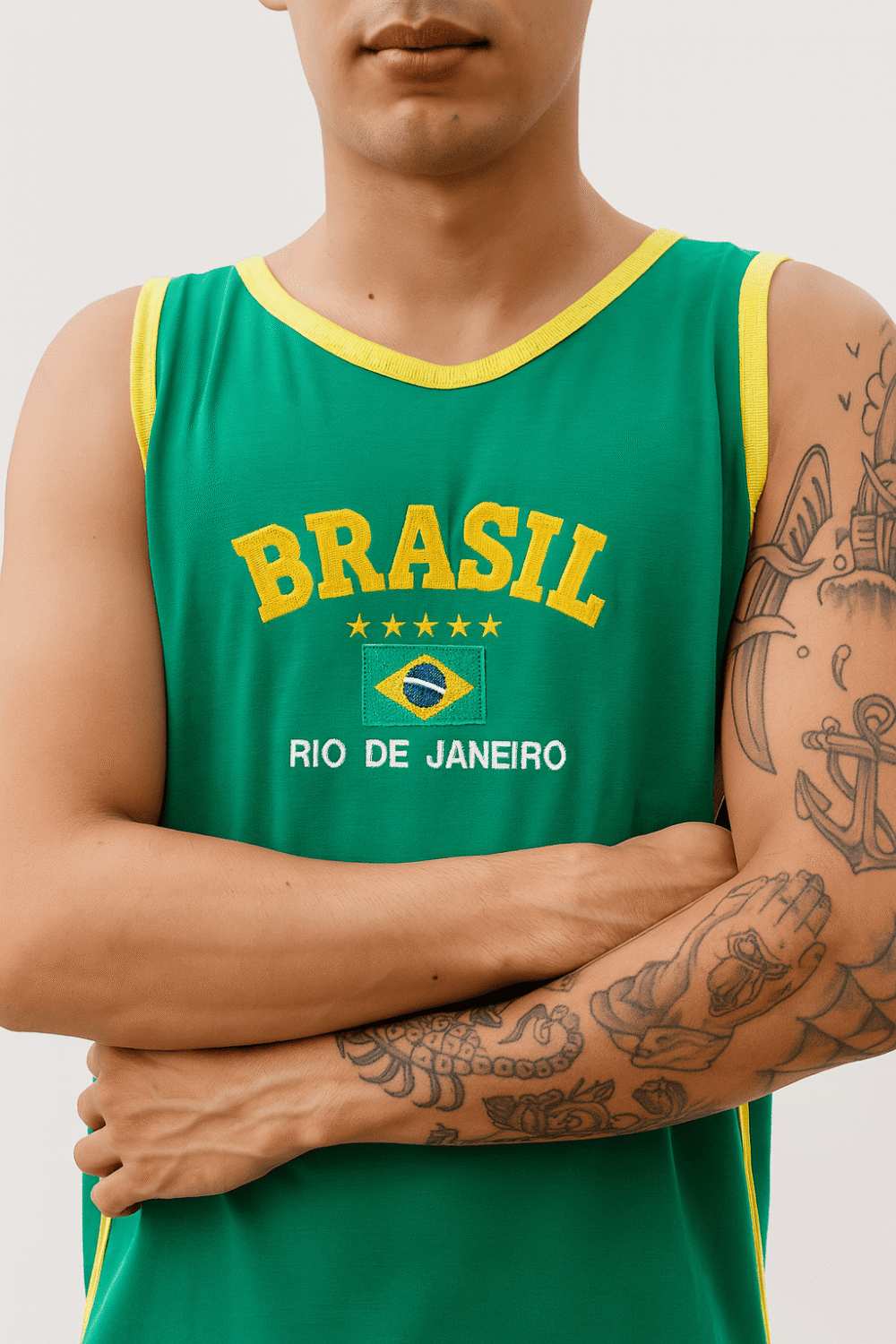 Camisa Regata Do Brasil Bordada - Imagem 7
