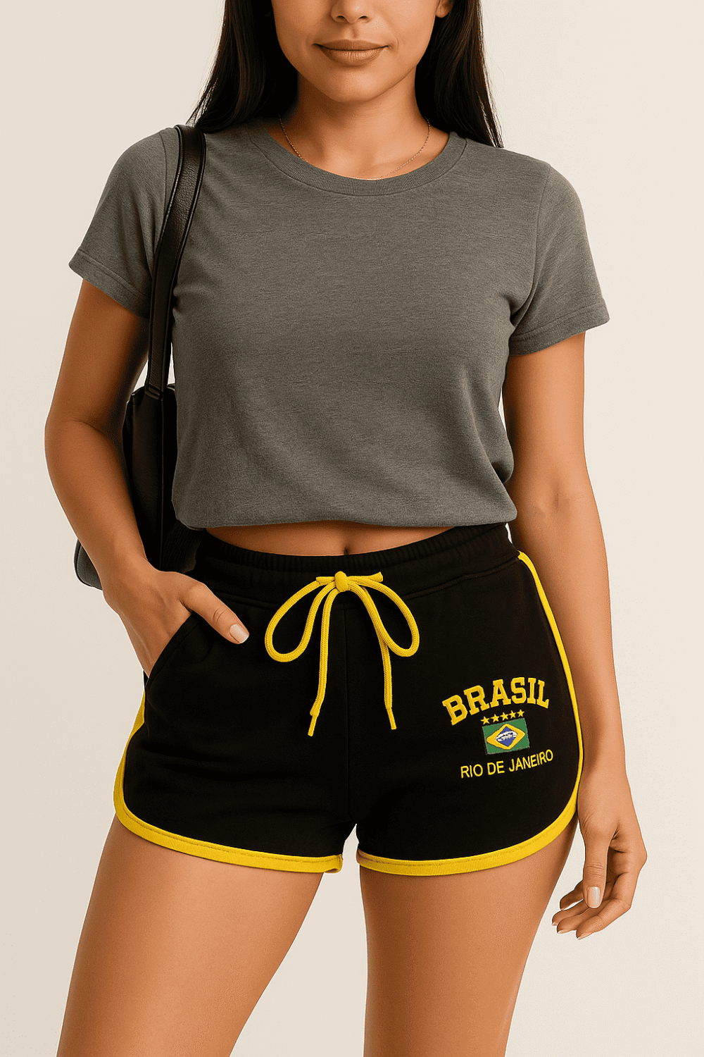 Shorts Do Brasil Bordada Retrô - Imagem 5