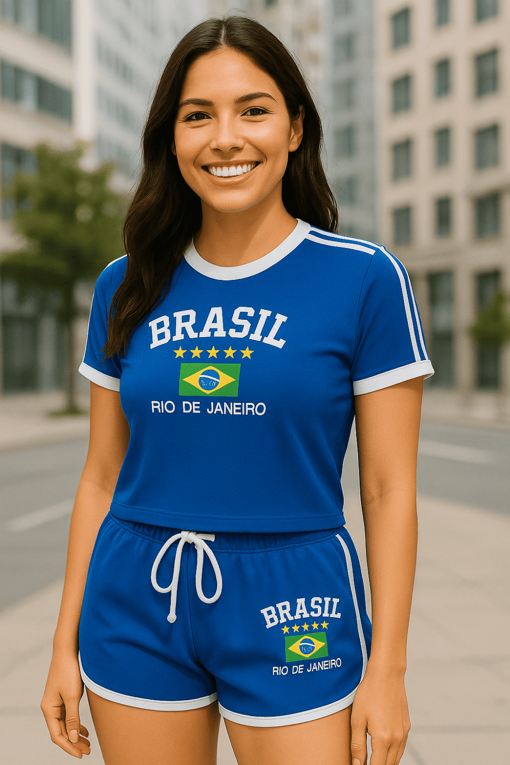 Camisa Do Brasil + Short Do Brasil Bordado Retrô - Imagem 4