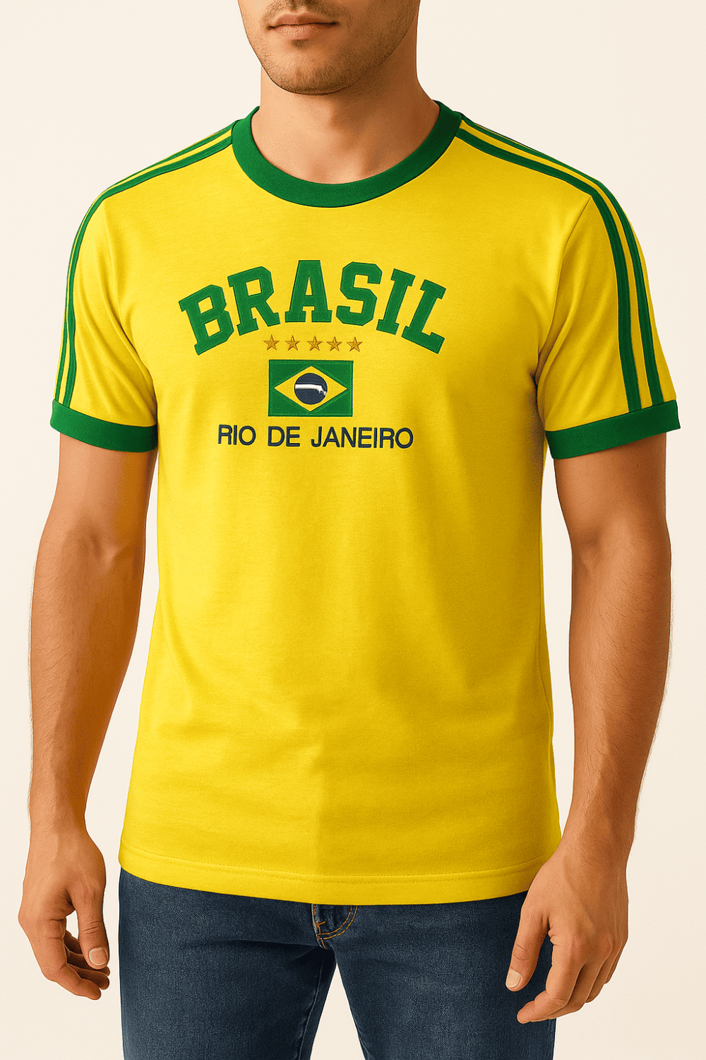 Camisa Do Brasil Bordada Adulto Unissex - Imagem 41
