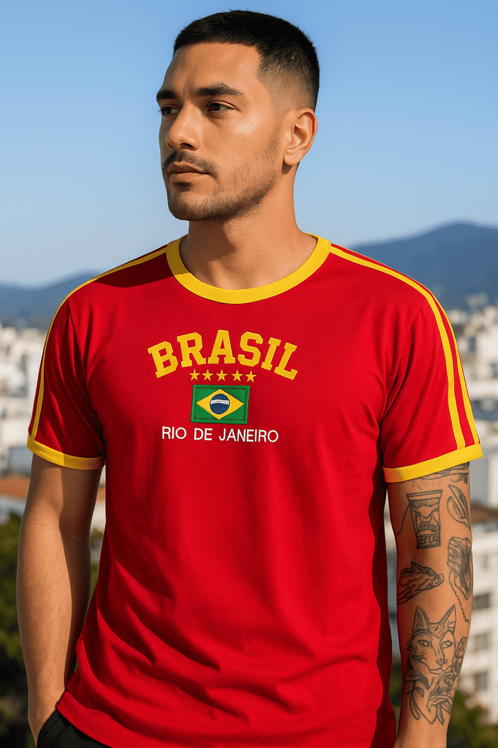 Camisa Do Brasil Bordada Adulto Unissex - Imagem 38