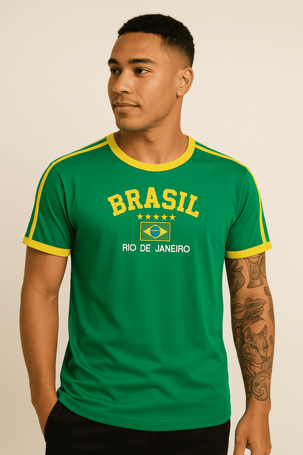 Camisa Do Brasil Bordada Adulto Unissex - Imagem 36