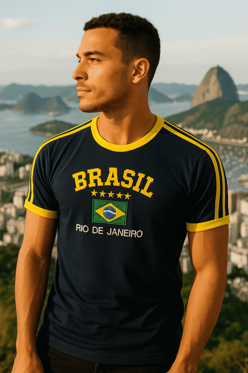 Camisa Do Brasil Bordada Adulto Unissex - Imagem 21