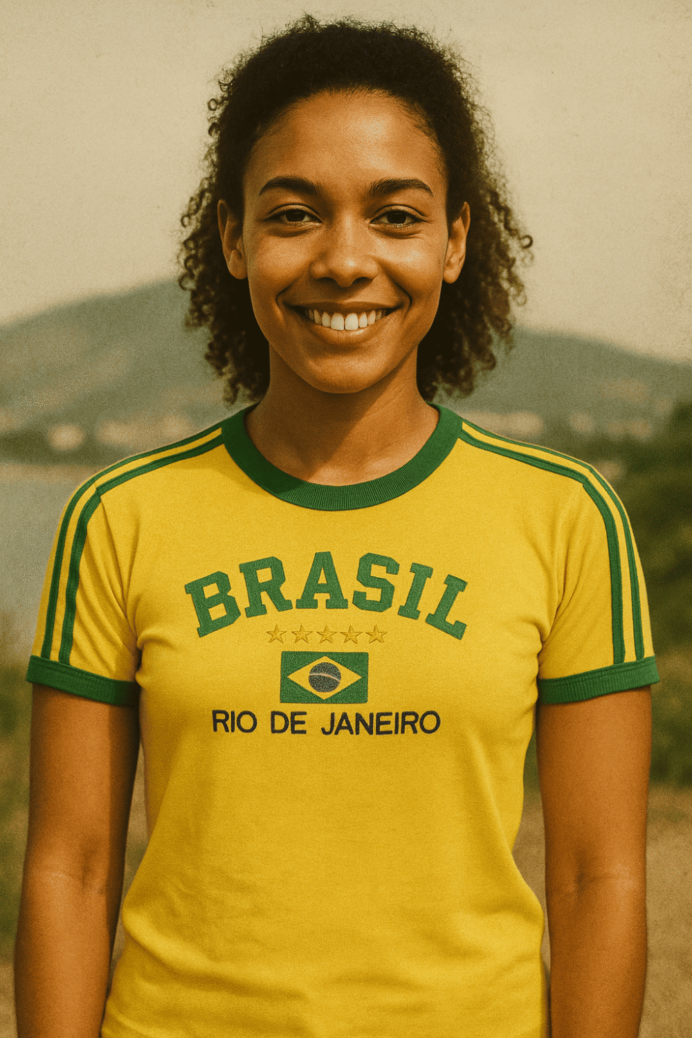 Camisa Do Brasil Feminina Bordada Retrô - Babylook - Imagem 26