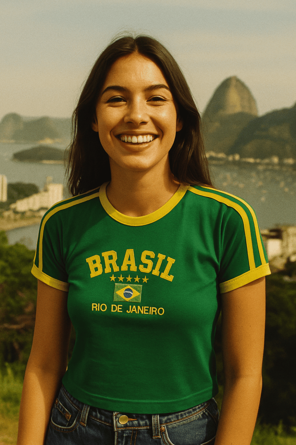 Camisa Do Brasil Feminina Bordada Retrô - Babylook - Imagem 30