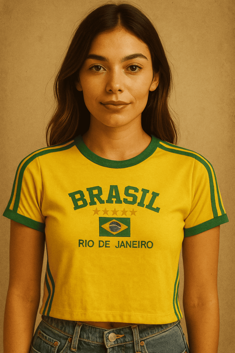 Camisa Do Brasil Bordada Babylock Retrô Vintage Listras Laterais - Imagem 23