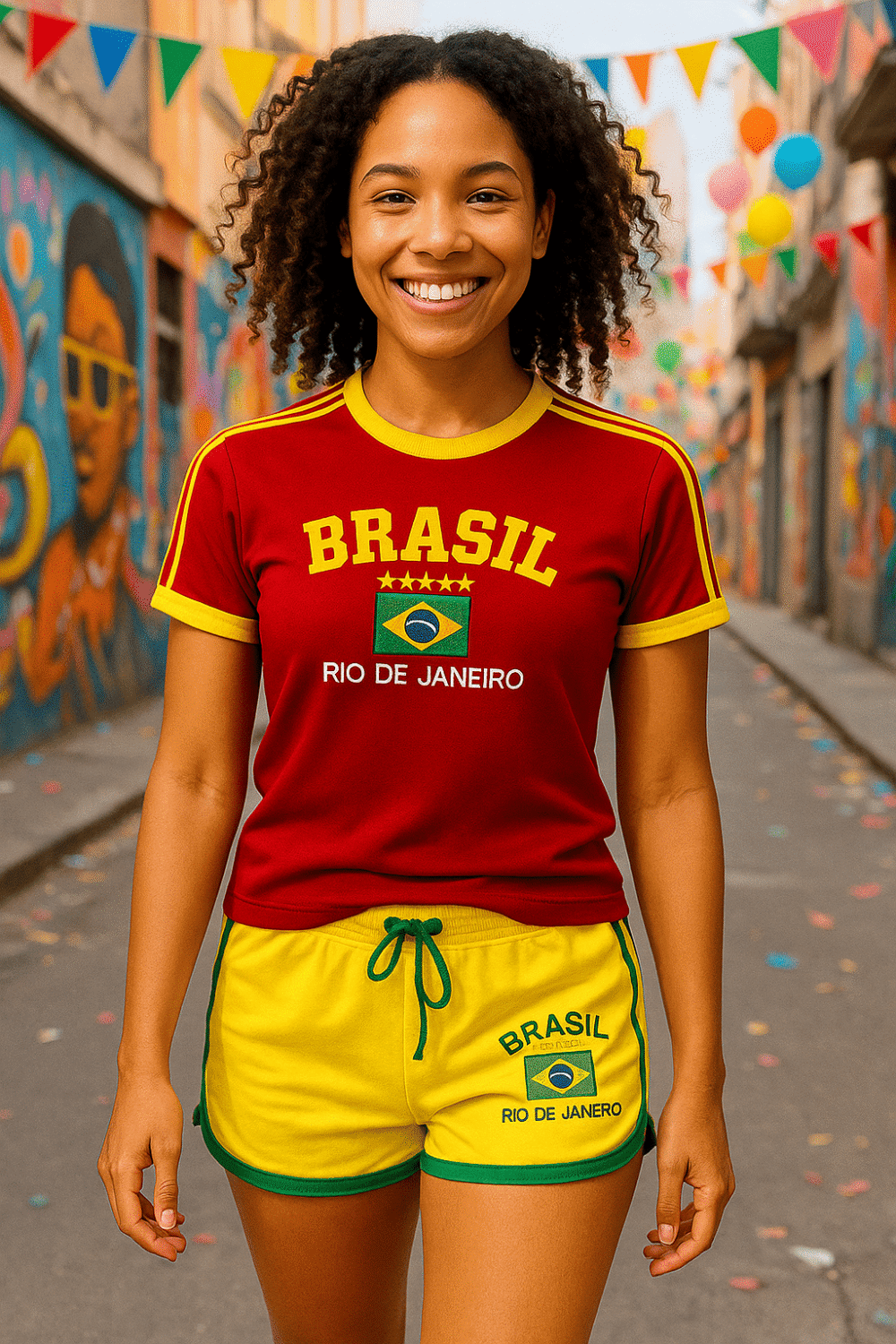 Camisa Do Brasil + Short Do Brasil Bordado Retrô - Imagem 11