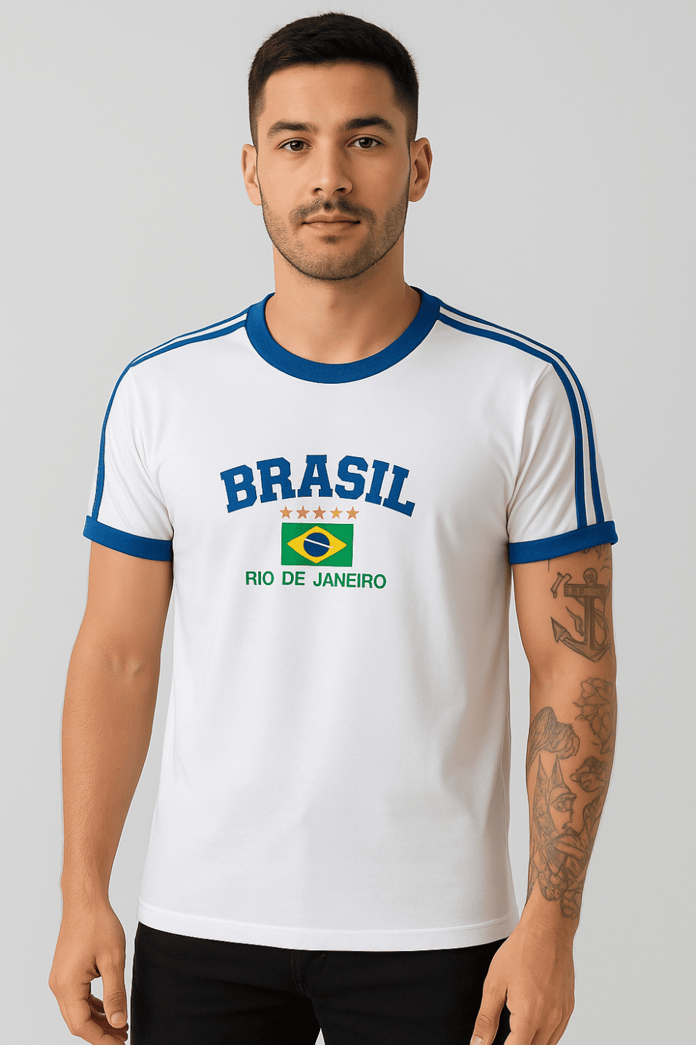 Camisa Do Brasil Bordada Adulto Unissex - Imagem 48