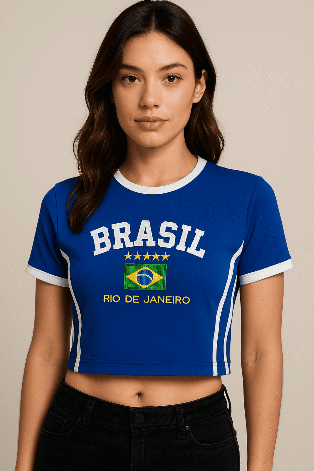 Camisa Do Brasil Bordada Babylock Retrô Vintage Listras Laterais - Imagem 26