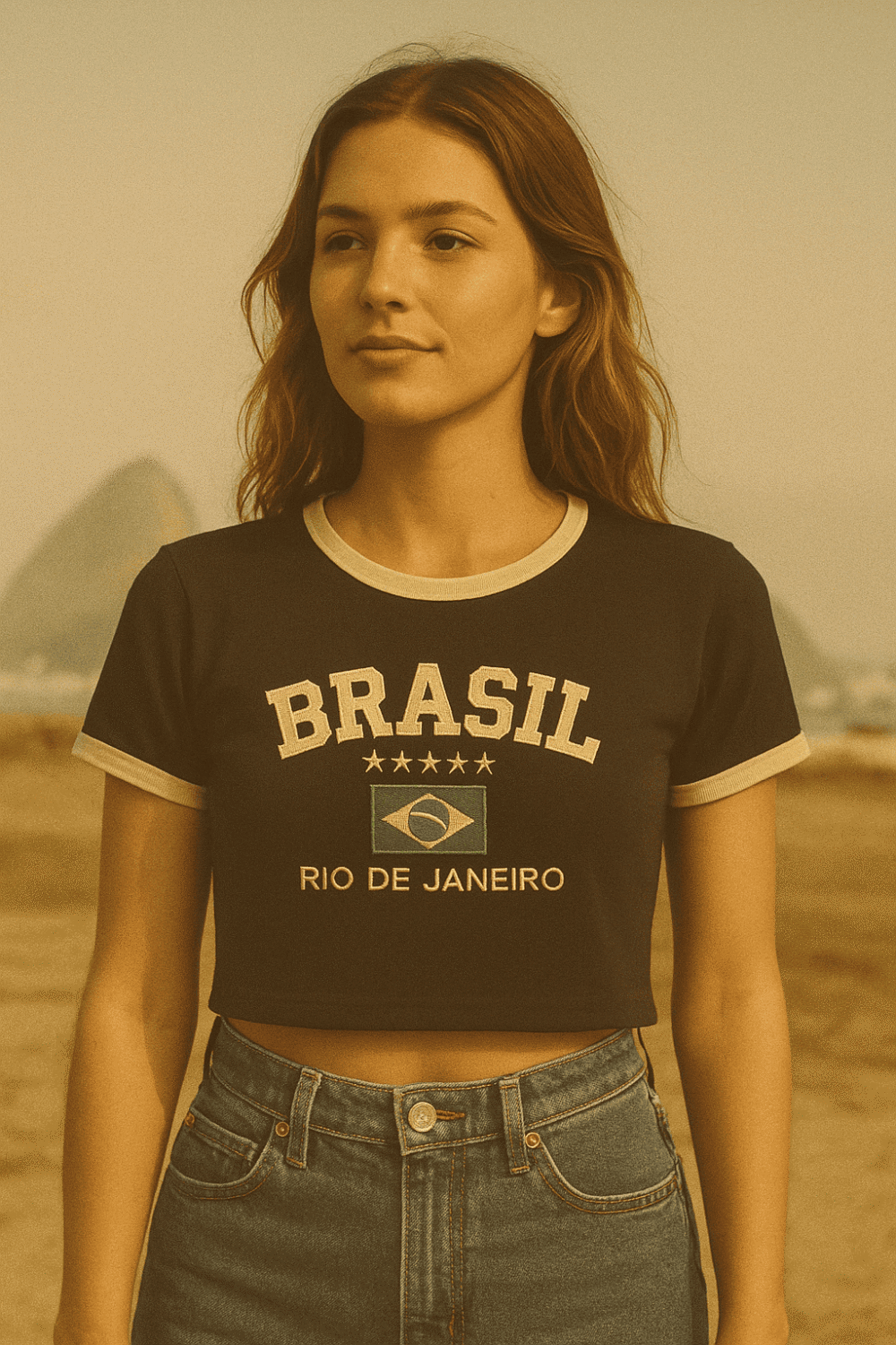 Camisa Do Brasil Bordada Babylock Retrô Vintage Listras Laterais - Imagem 30