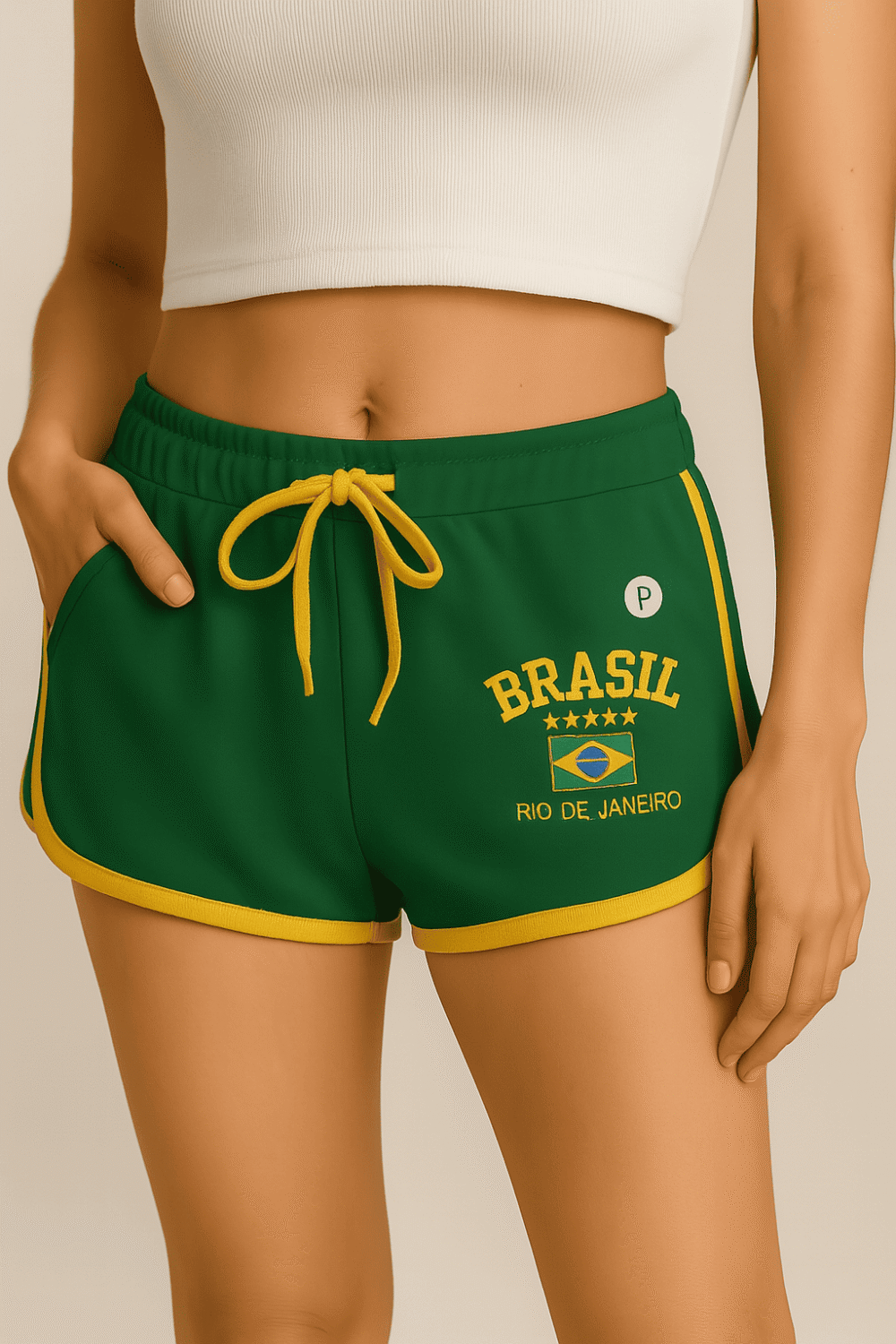 Shorts Do Brasil Bordada Retrô - Imagem 15