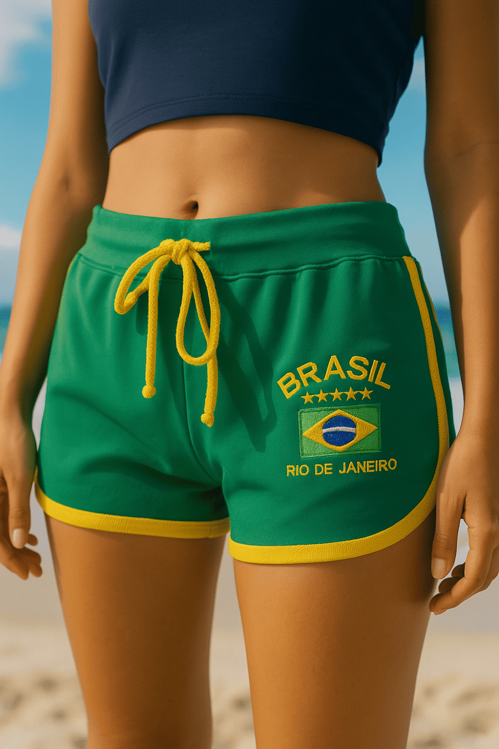Shorts Do Brasil Bordada Retrô - Imagem 5