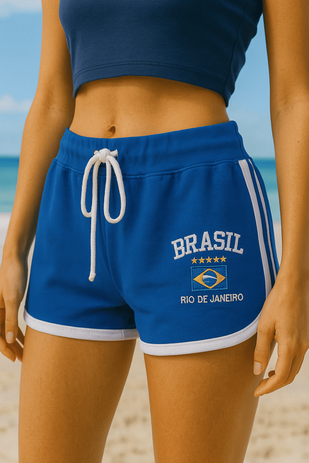 Shorts Do Brasil Bordada Retrô - Imagem 6