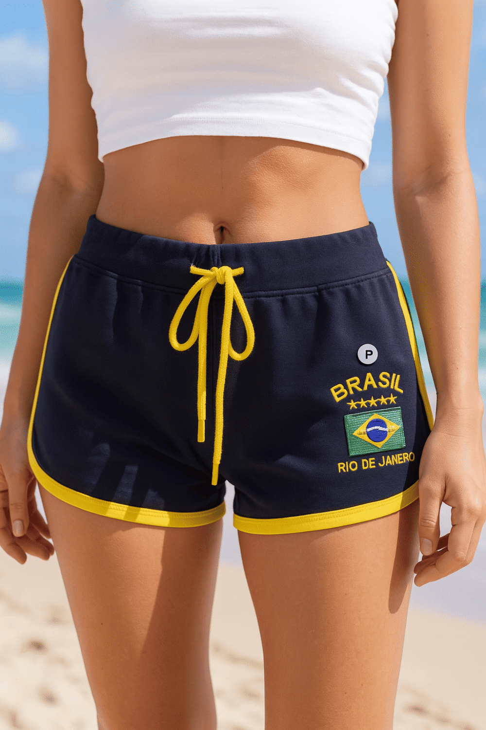 Shorts Do Brasil Bordada Retrô - Imagem 18