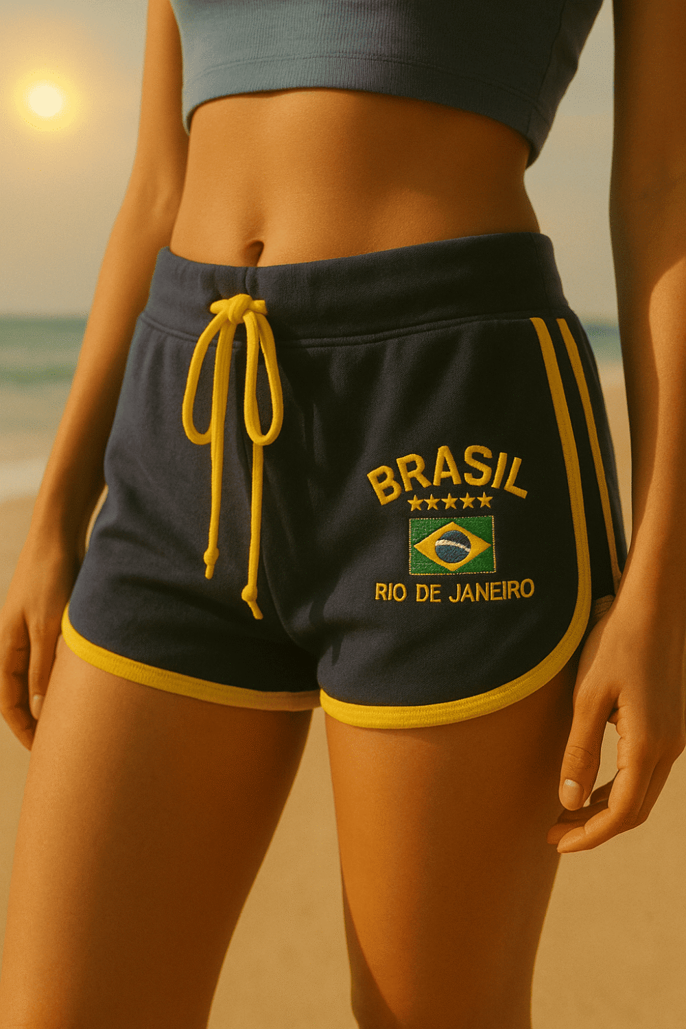 Shorts Do Brasil Bordada Retrô - Imagem 3