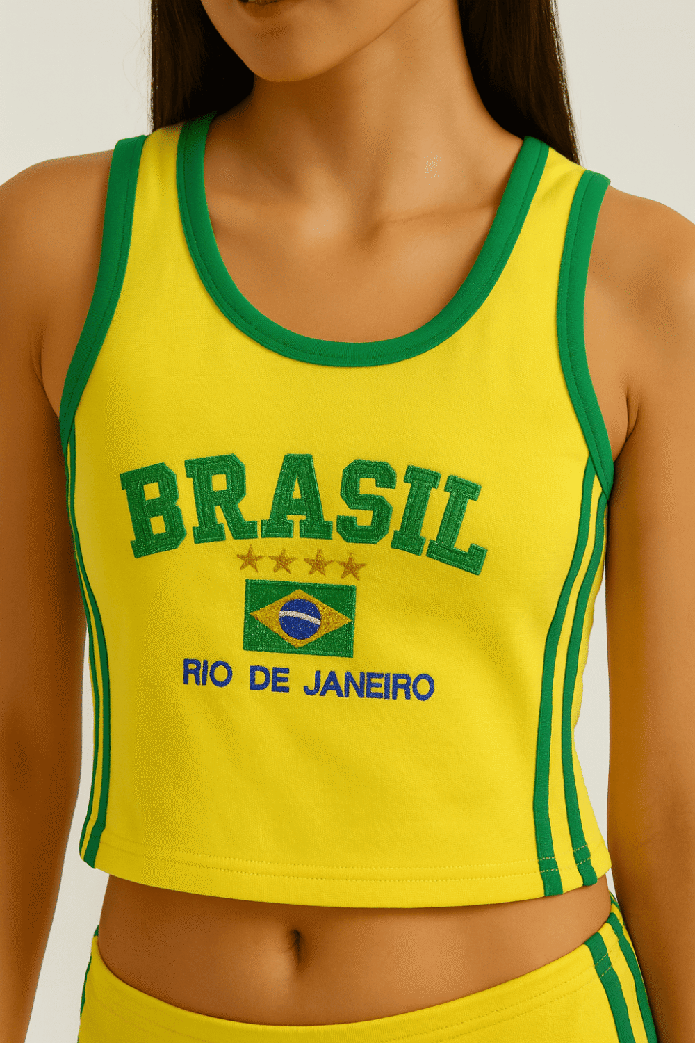 Regata Cropped Do Brasil Bordada Retrô Vintage - Imagem 19
