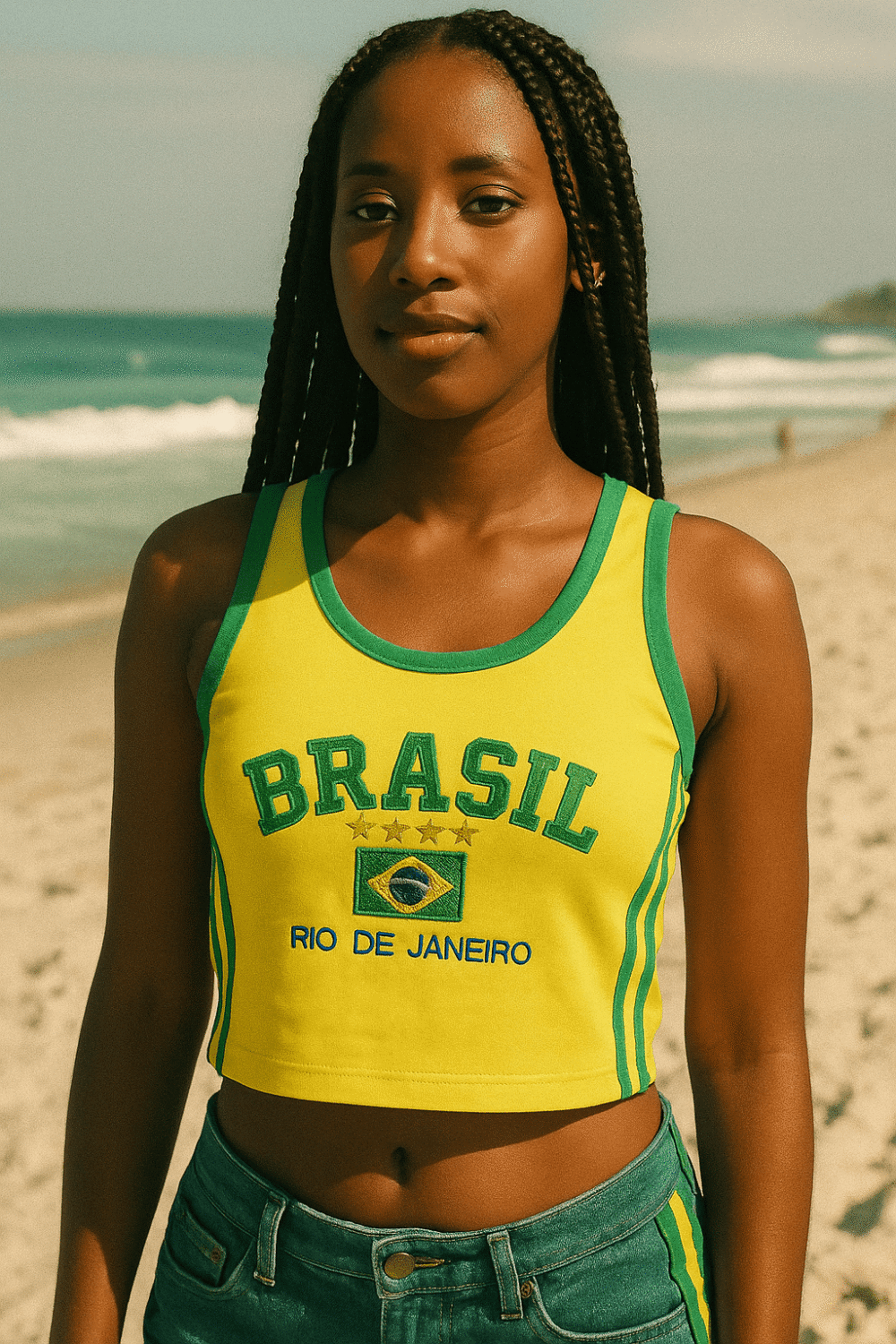 Regata Cropped Do Brasil Bordada Retrô Vintage - Imagem 20