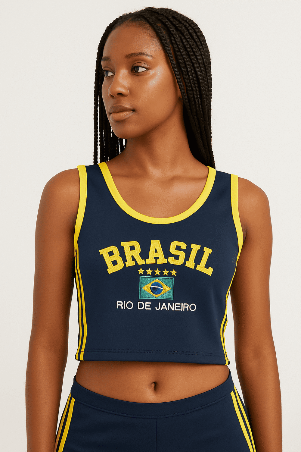Regata Cropped Do Brasil Bordada Retrô Vintage - Imagem 21