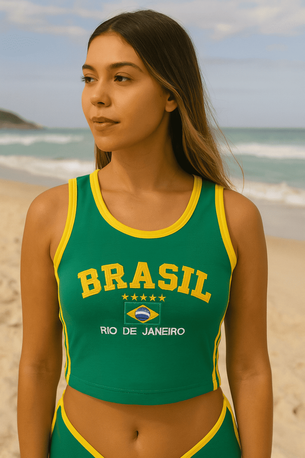 Regata Cropped Do Brasil Bordada Retrô Vintage - Imagem 26