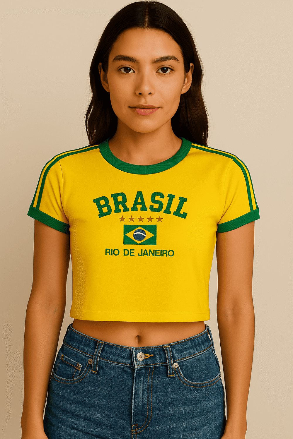 Cropped Do Brasil Bordada Retrô - Imagem 2