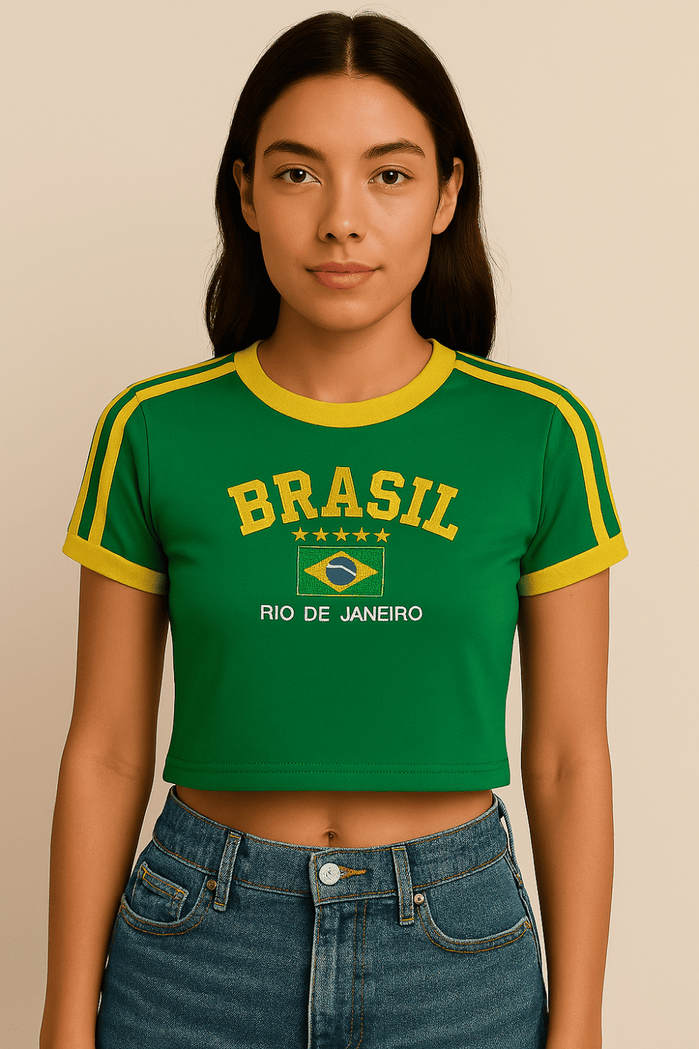 Cropped Do Brasil Bordada Retrô - Imagem 4