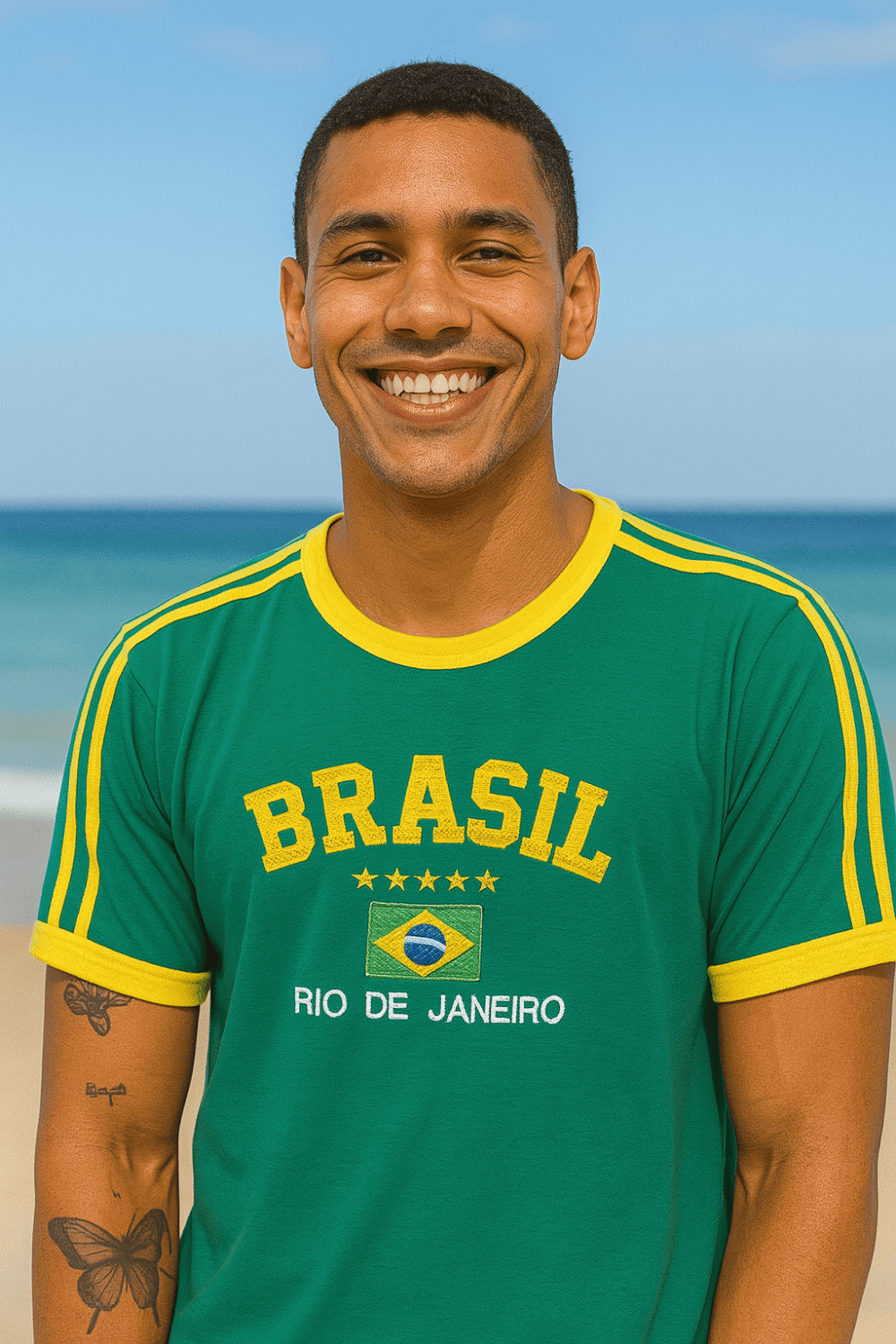 Camisa Do Brasil Bordada Adulto Unissex