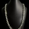 Cordao 12Mm Cadeado Banhado A Prata 925 Preto