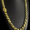Cordao 13Mm Friso S Fecho Jesus Cristo Banhado A Ouro 18K Preto