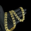 Cordao 15Mm Dubai Cravejado Banhado A Ouro 18K