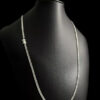 Cordao 3Mm Grumet Banhado A Prata 925 Preta