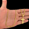 Cordao 3Mm Grumet Pingente Banhado A Ouro 18K Masculino