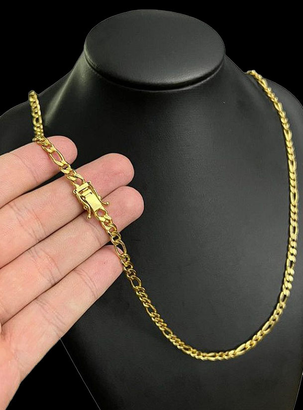 Cordao 3X1 3Mm Banhado A Ouro 18K Preto