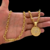 Cordao 6Mm Cadeado Pulseira Pingente Banhado A Ouro 18K5