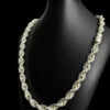 Cordao Baiano 13Mm Banhado A Prata 925 Luxo Preto