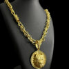 Cordao Balao 13Mm Cordao Pingente Pit Bull Banhado A Ouro Preto