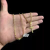 Cordao Cadeado 2Mm Pingente Jesus Cruz Banhado A Ouro 18K Preto